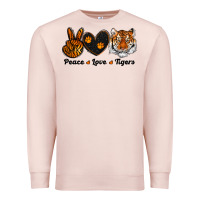 Pale Pink peace love tigers Premium Sweatshirt - RanaPortraitStore