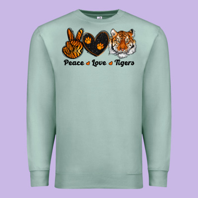 Peace Love Tigers Premium Sweatshirt Designed By Ranaportraitstore