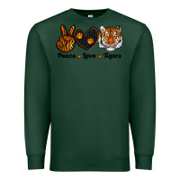 Sports Green peace love tigers Premium Sweatshirt - RanaPortraitStore