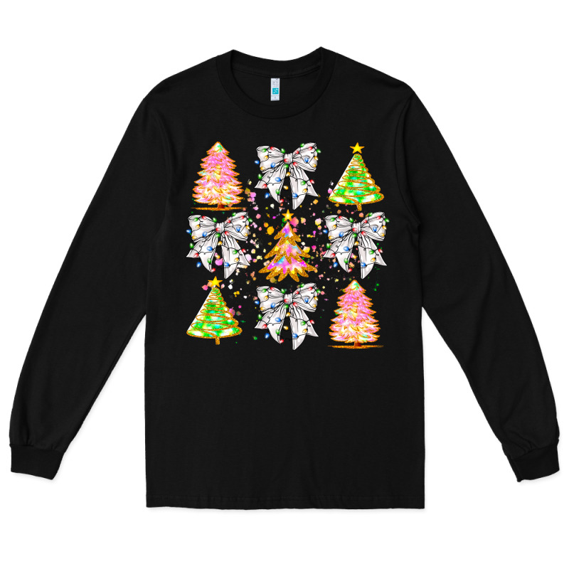 Christmas Trees And Bow Long Sleeve Tee by CowhideDigitalArt | Teevron