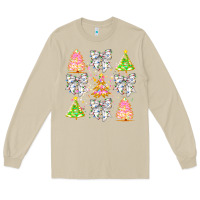 Mushroom Christmas Trees And Bow Long Sleeve Tee - CowhideDigitalArt