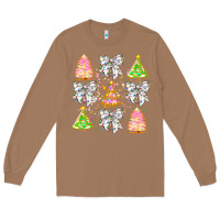 Toasted Coconut Christmas Trees And Bow Long Sleeve Tee - CowhideDigitalArt
