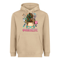 Mushroom messy bun nurse life Heavyweight Hoodie - RanaPortraitStore