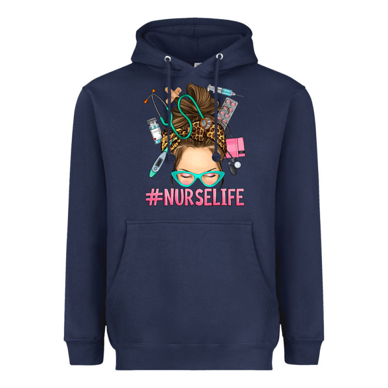 Messy Bun Nurse Life Heavyweight Hoodie by RanaPortraitStore | Teevron