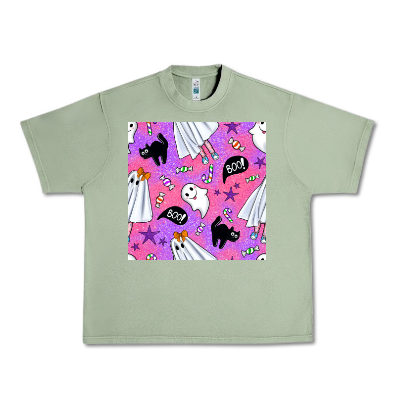 Cute Ghost Halloween Seamless Pattern Urban Heavy Tee by BundleAndBundleShop | Teevron
