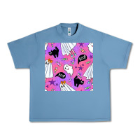 Pebble Blue cute ghost halloween seamless pattern Urban Heavy Tee - BundleAndBundleShop