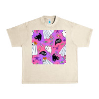 Sandshell cute ghost halloween seamless pattern Urban Heavy Tee - BundleAndBundleShop