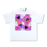 White cute ghost halloween seamless pattern Urban Heavy Tee - BundleAndBundleShop