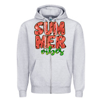 Heather Grey summer vibes Zipper Hoodie - JahusDesignShop