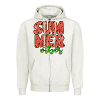 Oatmeal Heather summer vibes Zipper Hoodie - JahusDesignShop