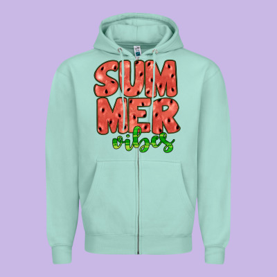 Summer Vibes Zipper Hoodie Designed By Jahusdesignshop