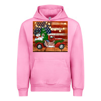 Fuchsia Pink christmas truck with american flag Urban Hoodie - Jasminsmagicworld