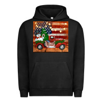 Pigment Black christmas truck with american flag Urban Hoodie - Jasminsmagicworld