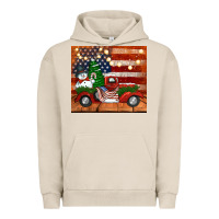 Pigment French Oak christmas truck with american flag Urban Hoodie - Jasminsmagicworld
