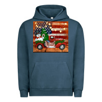Pigment Midnight Navy christmas truck with american flag Urban Hoodie - Jasminsmagicworld