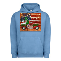 Pigment Pebble Blue christmas truck with american flag Urban Hoodie - Jasminsmagicworld