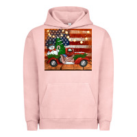 Pigment Salmon christmas truck with american flag Urban Hoodie - Jasminsmagicworld