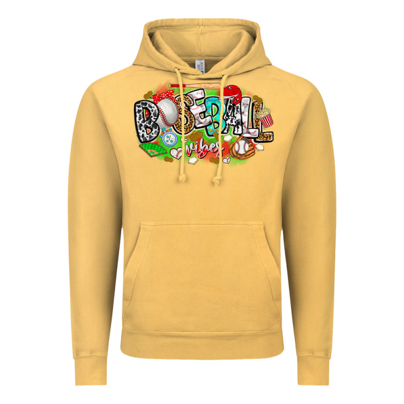 Baseball Vibes Vintage Hoodie by CowhideDigitalArt | Teevron
