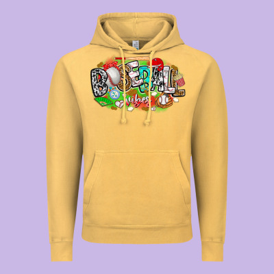 Baseball Vibes Vintage Hoodie Designed By Cowhidedigitalart