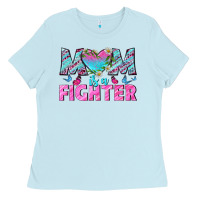 Baby Blue Western Mom Is A Fighter Ladies Tee - BundleAndBundleShop