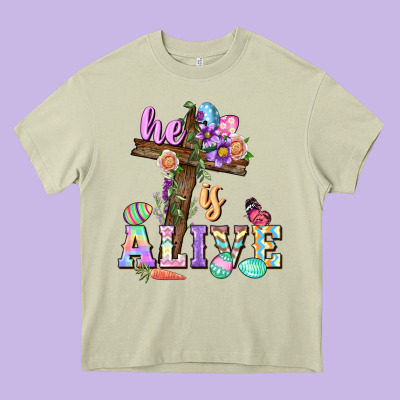 He Is Alive Easter Day Heavy Core Tee Designed By Cowgirlartshop