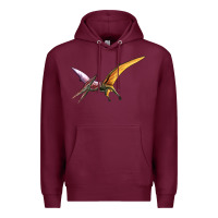 Burgundy dinosaur pterodactyl Premium Hoodie - Artiststas