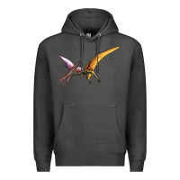 Charcoal Heather dinosaur pterodactyl Premium Hoodie - Artiststas