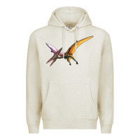 Oatmeal Heather dinosaur pterodactyl Premium Hoodie - Artiststas
