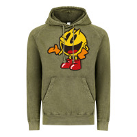Vintage Olive pacman Vintage Hoodie - DesigneFamous