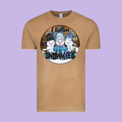 Chillin With My Snowmies Vintage Tee Designed By Fadigitalartstudio