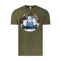 Vintage Olive Chillin With My Snowmies Vintage Tee - FaDigitalArtStudio