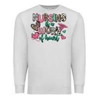 Dove Grey nursing is a work of heart Premium Sweatshirt - RanaPortraitStore
