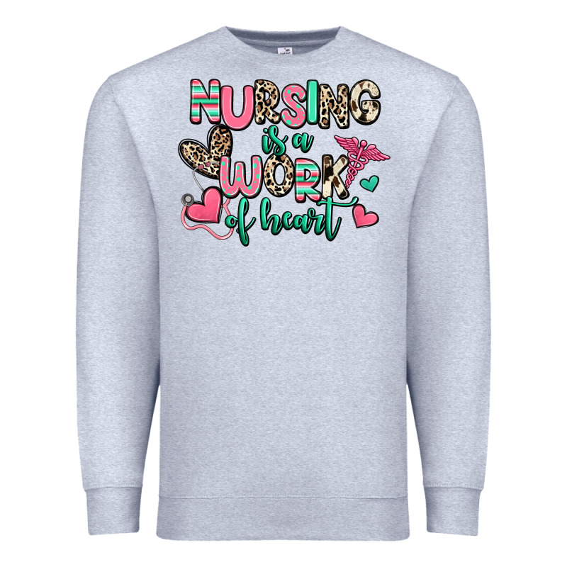 Nursing Is A Work Of Heart Premium Sweatshirt by RanaPortraitStore | Teevron