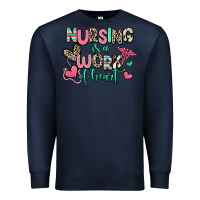 Navy nursing is a work of heart Premium Sweatshirt - RanaPortraitStore