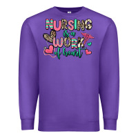 Purple nursing is a work of heart Premium Sweatshirt - RanaPortraitStore