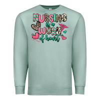 Seafoam nursing is a work of heart Premium Sweatshirt - RanaPortraitStore