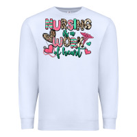 White nursing is a work of heart Premium Sweatshirt - RanaPortraitStore