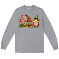 Heather Grey Elf Gnomes Long Sleeve Tee - CowhideDigitalArt