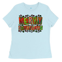 Baby Blue merry christmas Ladies Tee - FaDigitalArtStudio