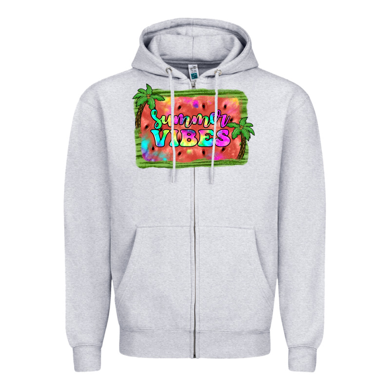 Summer Vibes Watermelon Zipper Hoodie by JahusDesignShop | Teevron