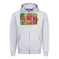 Heather Grey summer vibes watermelon Zipper Hoodie - JahusDesignShop