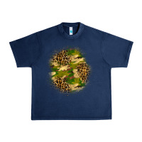 Navy camouflage and leopard patch Urban Heavy Tee - BundleAndBundleShop