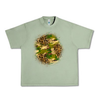 Oil Green camouflage and leopard patch Urban Heavy Tee - BundleAndBundleShop
