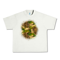 Pistachio camouflage and leopard patch Urban Heavy Tee - BundleAndBundleShop