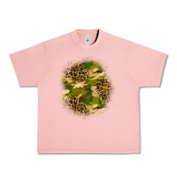 Salmon camouflage and leopard patch Urban Heavy Tee - BundleAndBundleShop