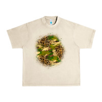 Sandshell camouflage and leopard patch Urban Heavy Tee - BundleAndBundleShop