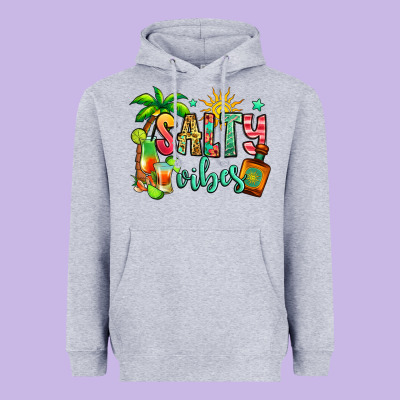 Salty Vibes Tequila Summer Heavyweight Hoodie Designed By Jasminsmagicworld