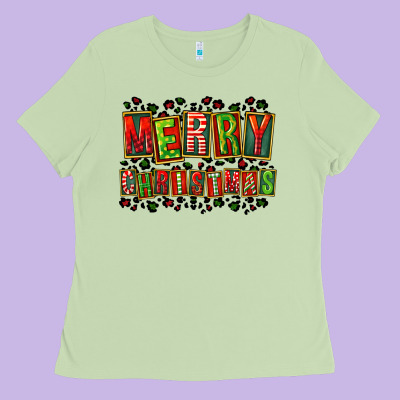 Merry Christmas Ladies Tee Designed By Fadigitalartstudio