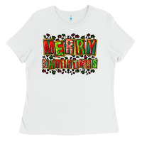 White merry christmas Ladies Tee - FaDigitalArtStudio