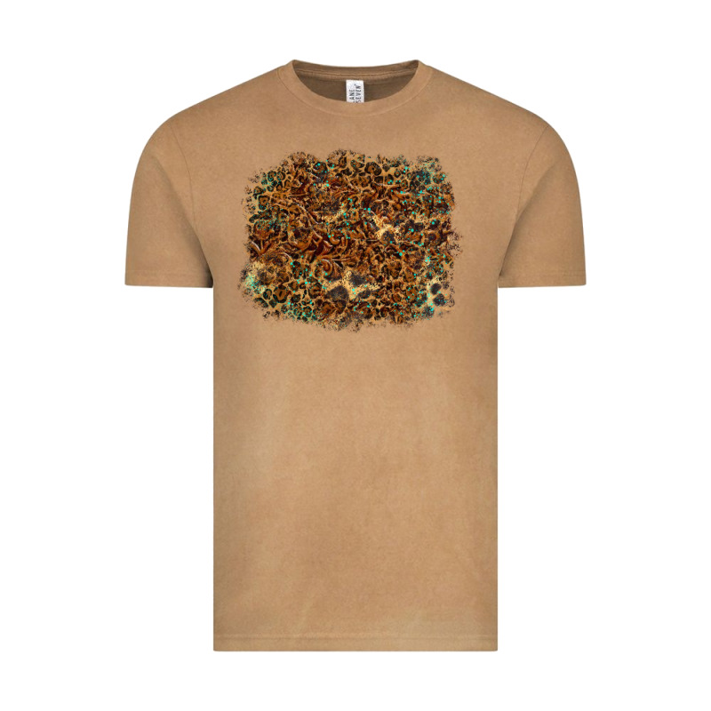 Leopard Leather Turquoise Background Vintage Tee by RanaPortraitStore | Teevron